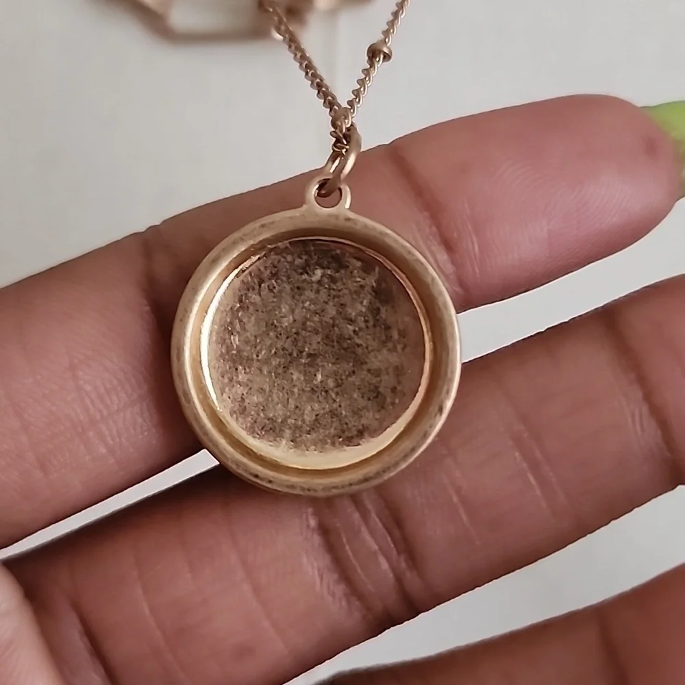 Gold-Tone Layered Necklace With Pendant Adjustable